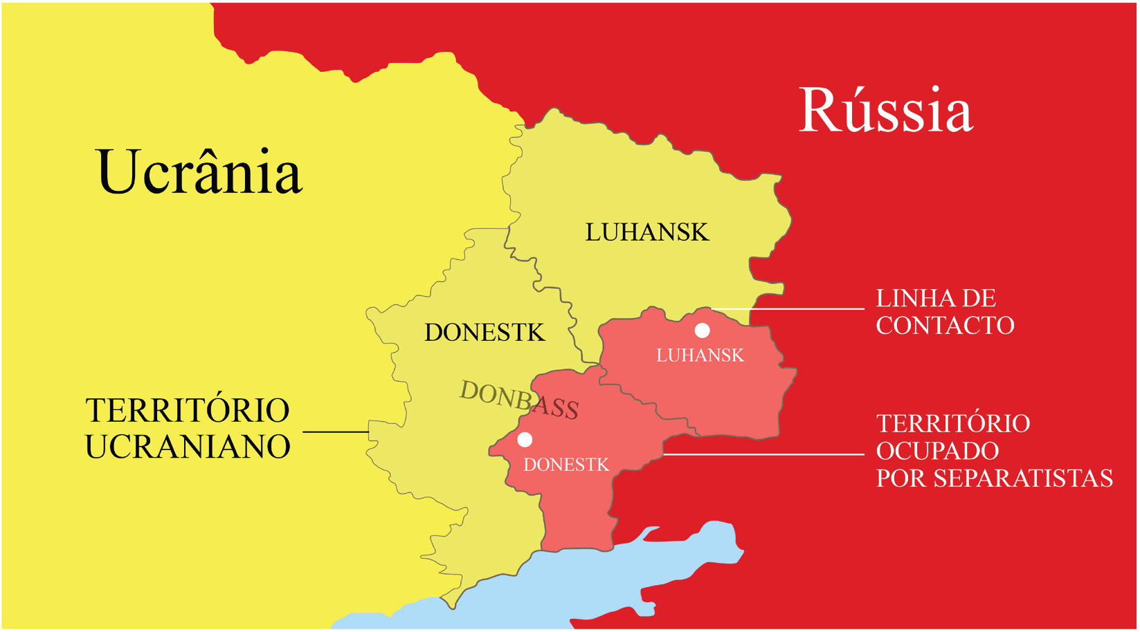 Figura 2 – Cerco russo ao território ucraniano. Fonte: Reprodução de mapa publicado pela CNN Portugal (2022).